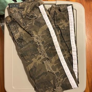 Camo Distressed Skinny Jeans